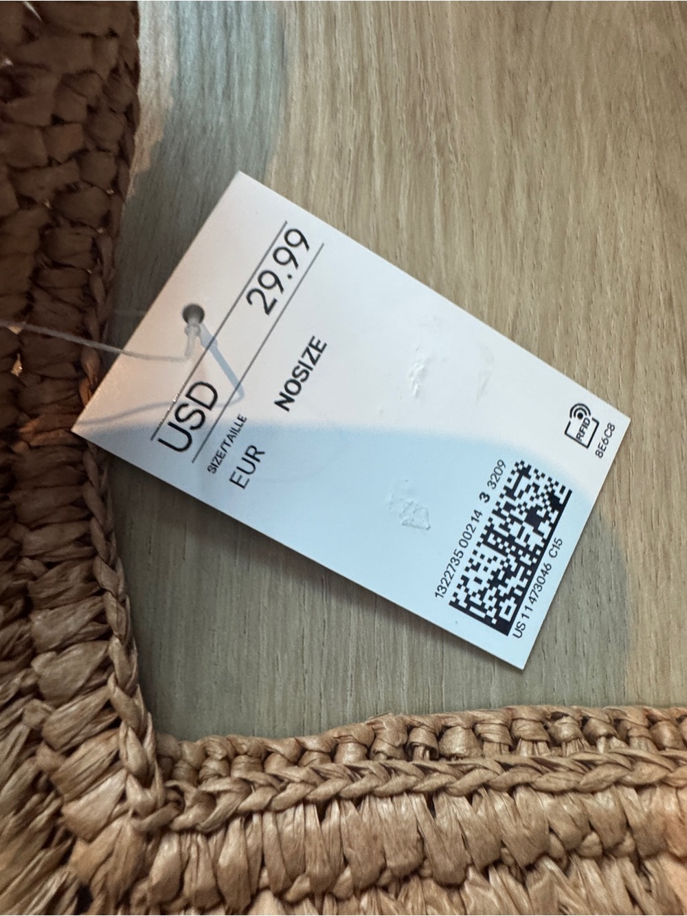 H&M Dark Beige Straw Tote - Picture 3 of 7